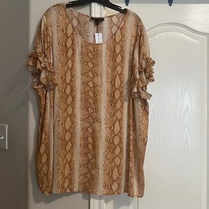 Lane Bryant Flutter-Sleeve Crew-Neck Top Size 24